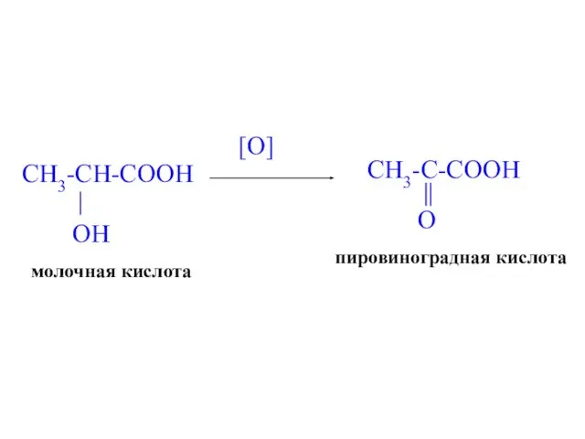 [O] пировиноградная кислота молочная кислота