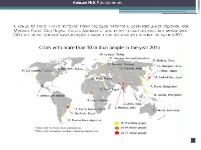 К концу XX века число жителей таких городов гигантов в развивающихся