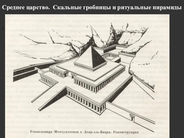 Среднее царство. Скальные гробницы и ритуальные пирамиды