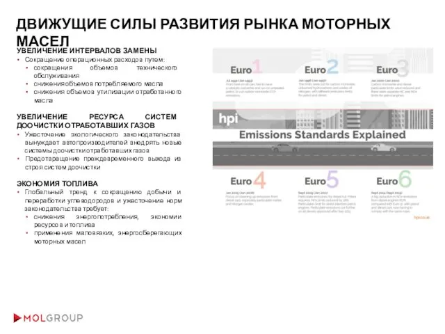 ДВИЖУЩИЕ СИЛЫ РАЗВИТИЯ РЫНКА МОТОРНЫХ МАСЕЛ УВЕЛИЧЕНИЕ ИНТЕРВАЛОВ ЗАМЕНЫ Сокращение операционных