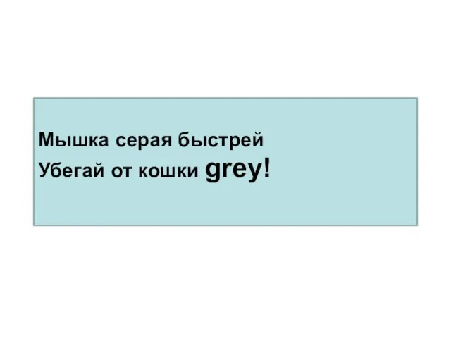 Мышка серая быстрей Убегай от кошки grey!