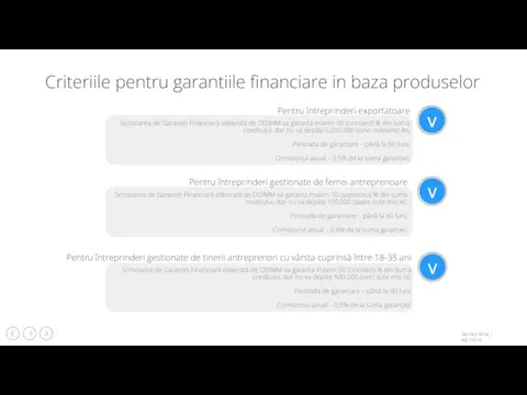 Criteriile pentru garantiile financiare in baza produselor