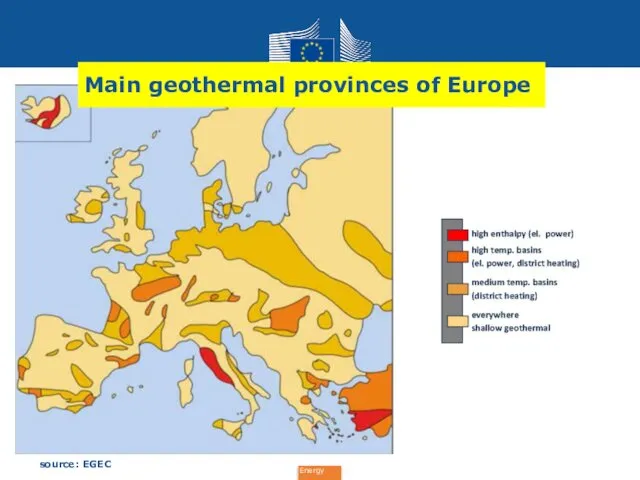 source: EGEC Main geothermal provinces of Europe