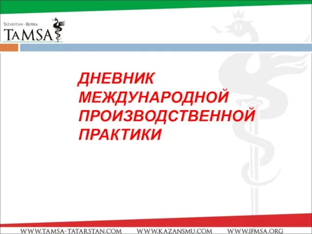 ДНЕВНИК МЕЖДУНАРОДНОЙ ПРОИЗВОДСТВЕННОЙ ПРАКТИКИ