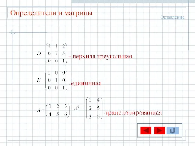 Определители и матрицы Оглавление