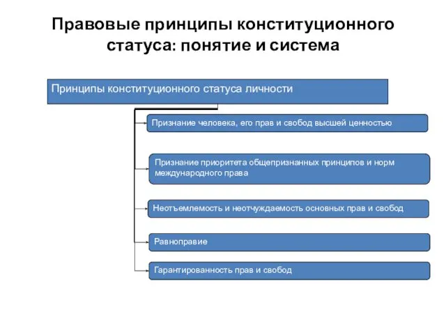 Правовые принципы конституционного статуса: понятие и система Принципы конституционного статуса личности