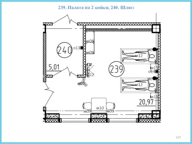 239. Палата на 2 койки, 240. Шлюз