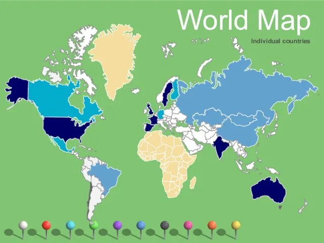 World Map Individual countries