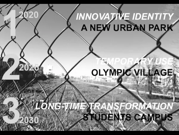 INNOVATIVE IDENTITY A NEW URBAN PARK TEMPORARY USE OLYMPIC VILLAGE LONG-TIME