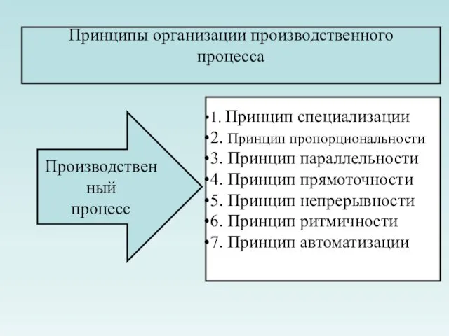 1. Принцип специализации 2. Принцип пропорциональности 3. Принцип параллельности 4. Принцип