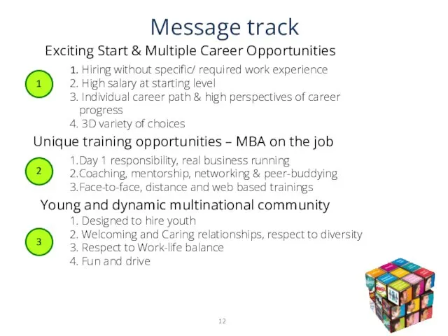 Message track Exciting Start & Multiple Career Opportunities 1 Hiring without