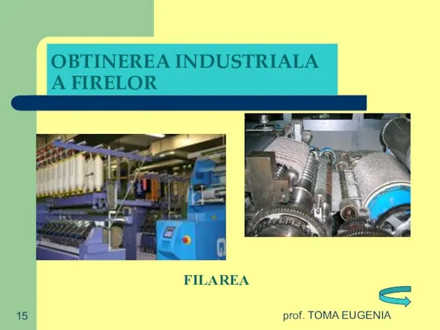 prof. TOMA EUGENIA OBTINEREA INDUSTRIALA A FIRELOR FILAREA