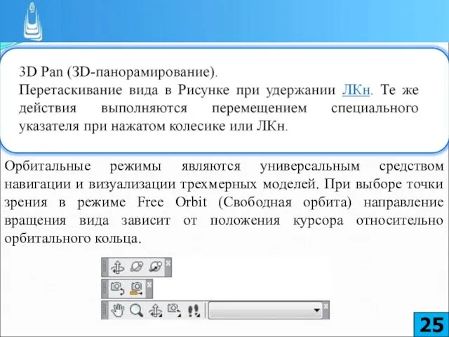 Инструменты навигации на инструментальных панелях Орбитальные режимы являются универсальным средством навигации