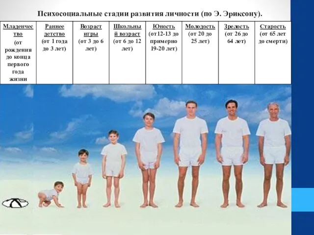 Психосоциальные стадии развития личности (по Э. Эриксону).