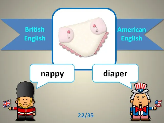British English American English nappy diaper 22/35