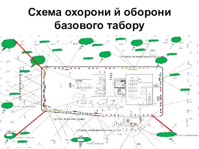 Схема охорони й оборони базового табору