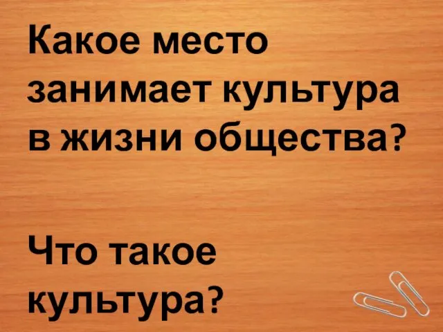 Какое место занимает культура в жизни общества? Что такое культура?