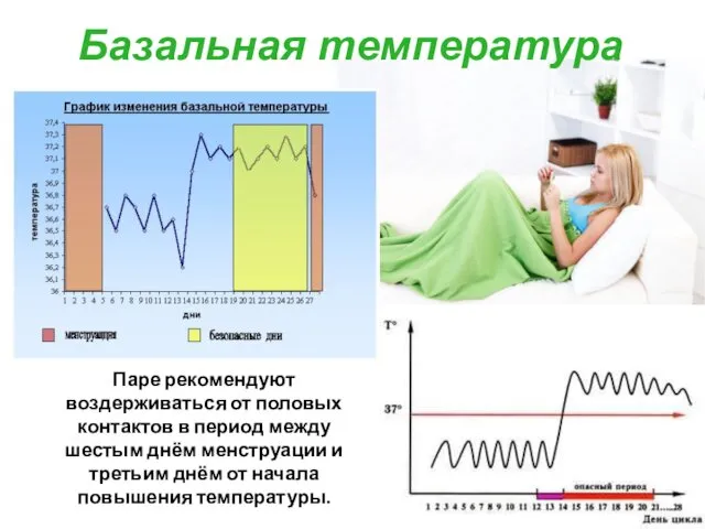 Базальная температура Паре рекомендуют воздерживаться от половых контактов в период между