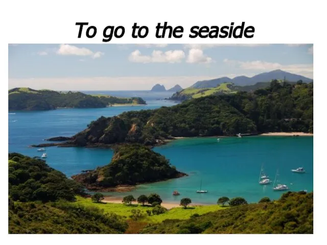 To go to the seaside