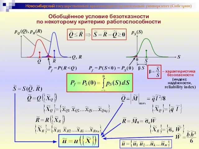 Обобщённое условие безотказности по некоторому критерию работоспособности Новосибирский государственный архитектурно-строительный университет