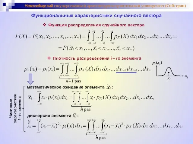 Функциональные характеристики случайного вектора ❖ Функция распределения случайного вектора ❖ Плотность