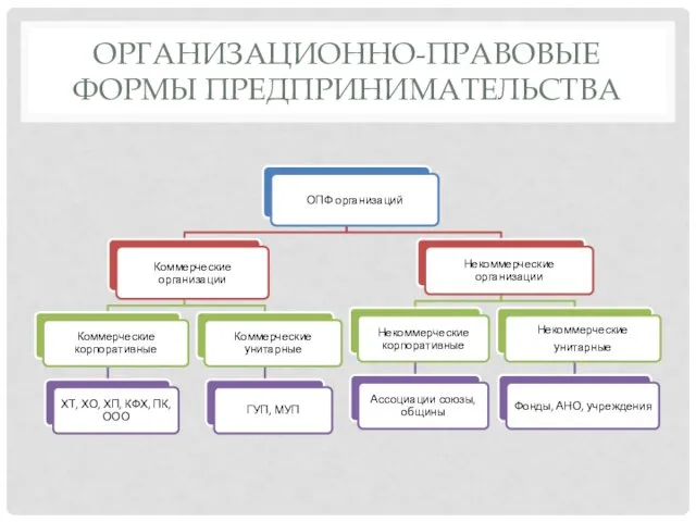 ОРГАНИЗАЦИОННО-ПРАВОВЫЕ ФОРМЫ ПРЕДПРИНИМАТЕЛЬСТВА