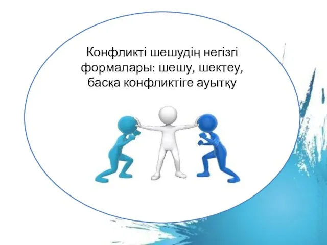 Конфликті шешудің негізгі формалары: шешу, шектеу, басқа конфликтіге ауытқу