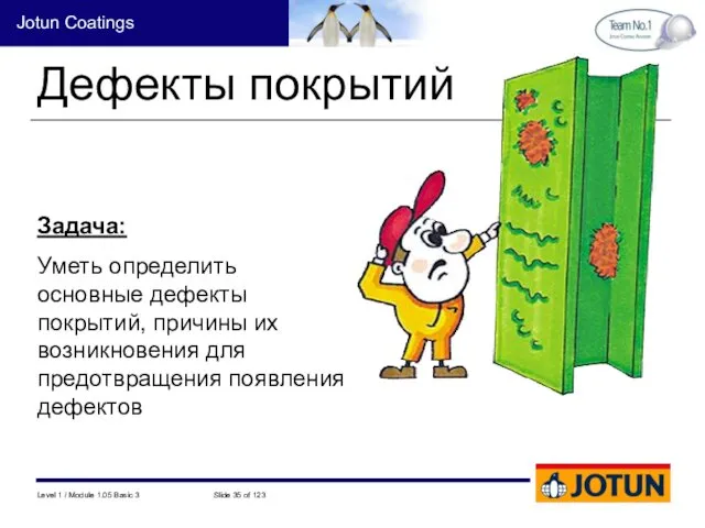 Дефекты покрытий Задача: Уметь определить основные дефекты покрытий, причины их возникновения для предотвращения появления дефектов