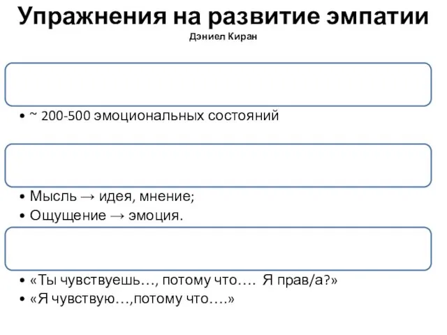 Упражнения на развитие эмпатии Дэниел Киран