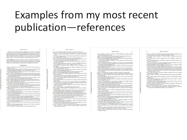 Examples from my most recent publication—references