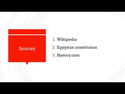 Sources Wikipedia Egyptian constitution History.com