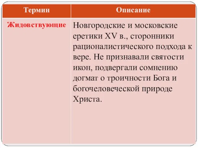 Новгородские и московские еретики XV в., сторонники рационалистического подхода к вере.