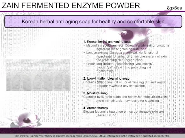 ZAIN FERMENTED ENZYME POWDER Korean herbal anti aging soap for healthy