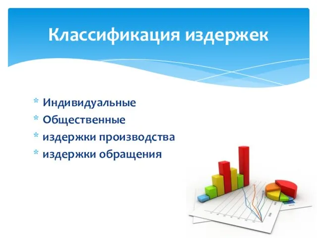 Индивидуальные Общественные издержки производства издержки обращения Классификация издержек