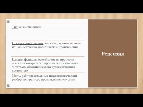 Репортаж Рецензия