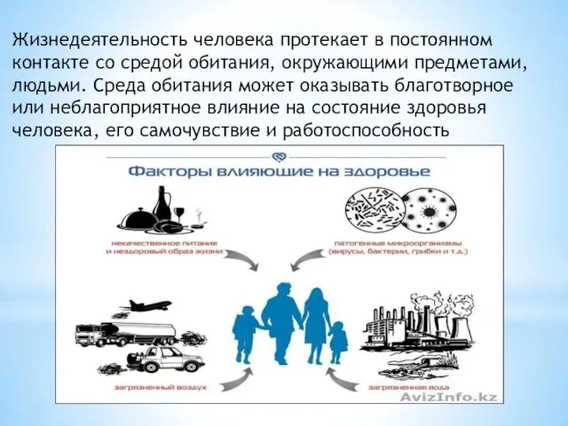 Жизнедеятельность человека протекает в постоянном контакте со средой обитания, окружающими предметами,