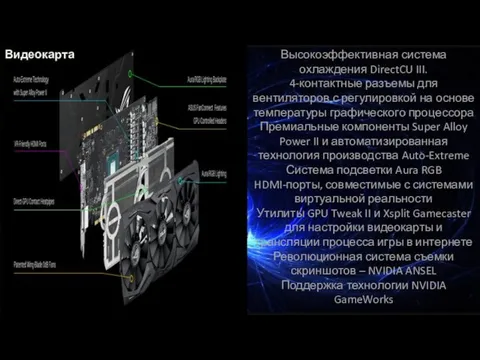 Высокоэффективная система охлаждения DirectCU III. 4-контактные разъемы для вентиляторов с регулировкой