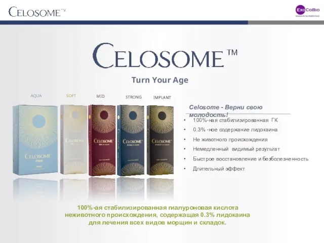 Turn Your Age Celosome - Верни свою молодость! 100%-ная стабилизированная ГК