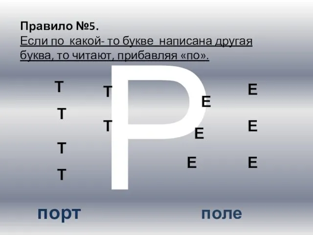 Правило №5. Если по какой- то букве написана другая буква, то