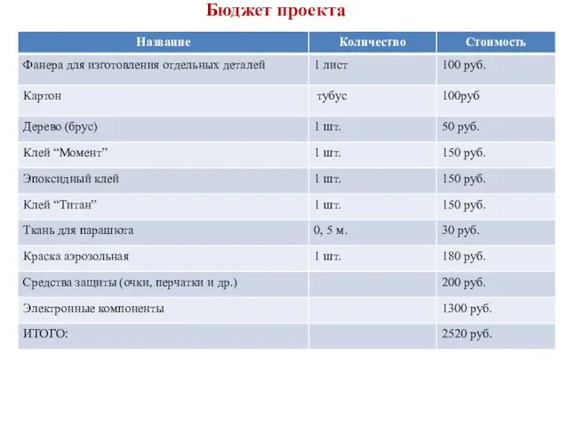 Бюджет проекта