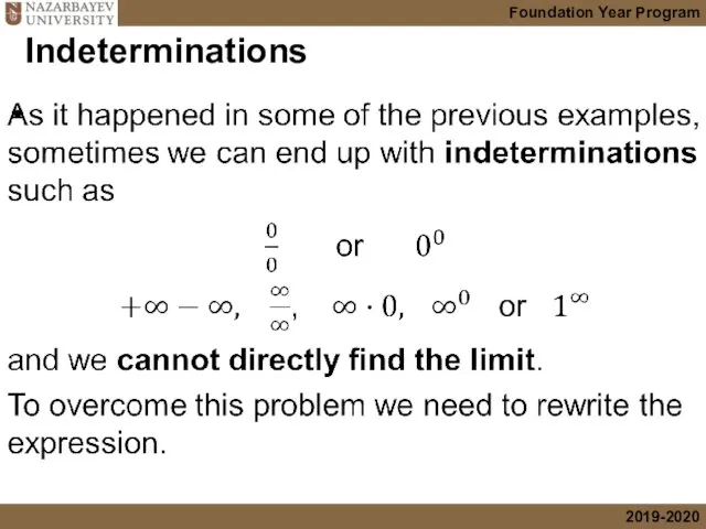 Indeterminations