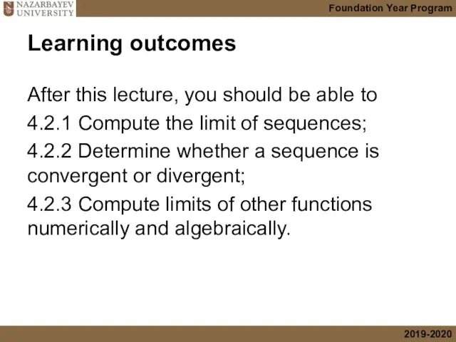 Learning outcomes After this lecture, you should be able to 4.2.1