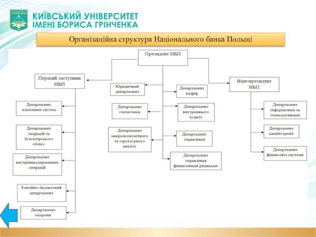 Організаційна структура Національного банка Польщі