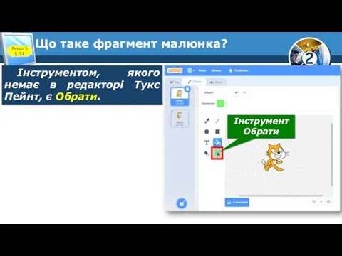 Що таке фрагмент малюнка? Інструментом, якого немає в редакторі Тукс Пейнт,