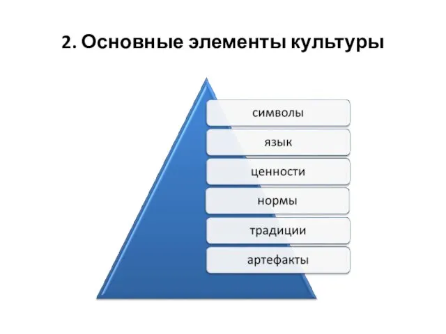 2. Основные элементы культуры