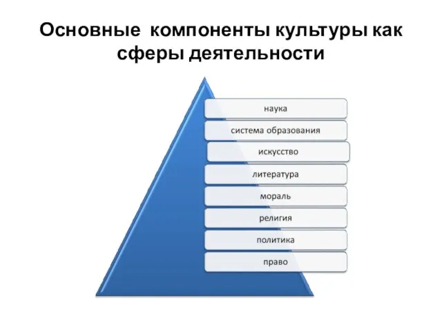 Основные компоненты культуры как сферы деятельности