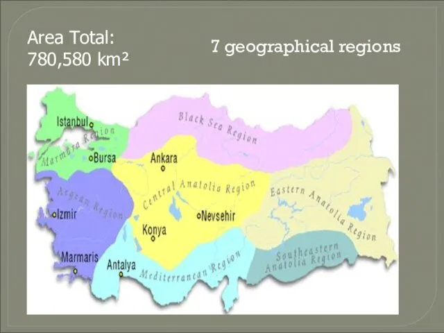 Area Total: 780,580 km² 7 geographical regions