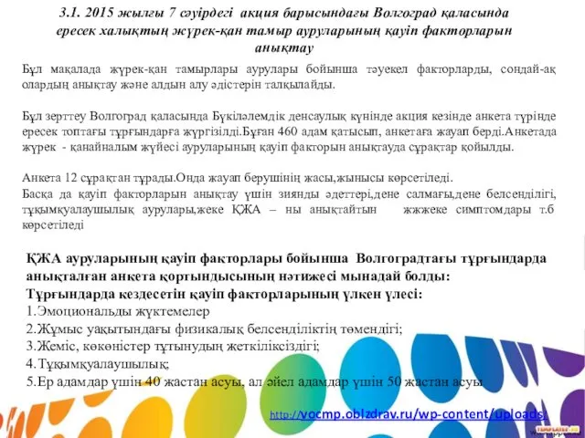 3.1. 2015 жылғы 7 сәуірдегі акция барысындағы Волгоград қаласында ересек халықтың