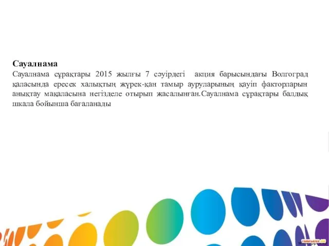 Сауалнама Сауалнама cұрақтары 2015 жылғы 7 сәуірдегі акция барысындағы Волгоград қаласында