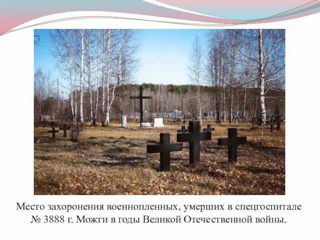 Место захоронения военнопленных, умерших в спецгоспитале № 3888 г. Можги в годы Великой Отечественной войны.